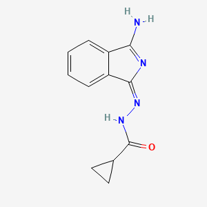 molecular formula C12H12N4O B7749280 N-[(E)-(3-aminoisoindol-1-ylidene)amino]cyclopropanecarboxamide 