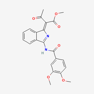 molecular formula C22H20N2O6 B7750194 methyl (2Z)-2-[3-[(3,4-dimethoxybenzoyl)amino]isoindol-1-ylidene]-3-oxobutanoate 