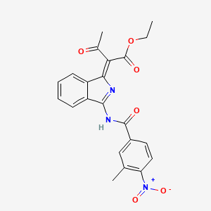 molecular formula C22H19N3O6 B7750252 ethyl (2Z)-2-[3-[(3-methyl-4-nitrobenzoyl)amino]isoindol-1-ylidene]-3-oxobutanoate 