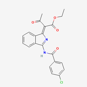 molecular formula C21H17ClN2O4 B7750259 ethyl (2Z)-2-[3-[(4-chlorobenzoyl)amino]isoindol-1-ylidene]-3-oxobutanoate 