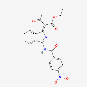 molecular formula C21H17N3O6 B7750278 ethyl (2Z)-2-[3-[(4-nitrobenzoyl)amino]isoindol-1-ylidene]-3-oxobutanoate 