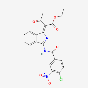 molecular formula C21H16ClN3O6 B7750284 ethyl (2Z)-2-[3-[(4-chloro-3-nitrobenzoyl)amino]isoindol-1-ylidene]-3-oxobutanoate 