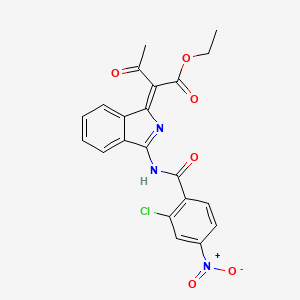 molecular formula C21H16ClN3O6 B7750289 ethyl (2Z)-2-[3-[(2-chloro-4-nitrobenzoyl)amino]isoindol-1-ylidene]-3-oxobutanoate 