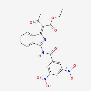molecular formula C21H16N4O8 B7750297 ethyl (2Z)-2-[3-[(3,5-dinitrobenzoyl)amino]isoindol-1-ylidene]-3-oxobutanoate 