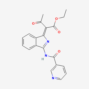 molecular formula C20H17N3O4 B7750303 ethyl (2Z)-3-oxo-2-[3-(pyridine-3-carbonylamino)isoindol-1-ylidene]butanoate 