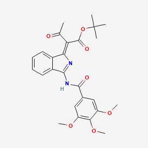 molecular formula C26H28N2O7 B7750318 tert-butyl (2Z)-3-oxo-2-[3-[(3,4,5-trimethoxybenzoyl)amino]isoindol-1-ylidene]butanoate 