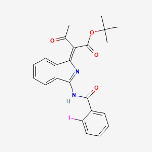 molecular formula C23H21IN2O4 B7750363 tert-butyl (2Z)-2-[3-[(2-iodobenzoyl)amino]isoindol-1-ylidene]-3-oxobutanoate 