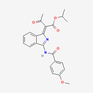 molecular formula C23H22N2O5 B7750397 propan-2-yl (2Z)-2-[3-[(4-methoxybenzoyl)amino]isoindol-1-ylidene]-3-oxobutanoate 