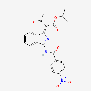 molecular formula C22H19N3O6 B7750405 propan-2-yl (2Z)-2-[3-[(4-nitrobenzoyl)amino]isoindol-1-ylidene]-3-oxobutanoate 