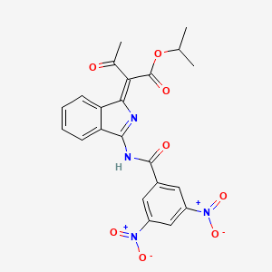 molecular formula C22H18N4O8 B7750408 propan-2-yl (2Z)-2-[3-[(3,5-dinitrobenzoyl)amino]isoindol-1-ylidene]-3-oxobutanoate 