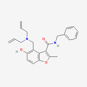 molecular formula C24H26N2O3 B7751450 N-BENZYL-4-{[BIS(PROP-2-EN-1-YL)AMINO]METHYL}-5-HYDROXY-2-METHYL-1-BENZOFURAN-3-CARBOXAMIDE 