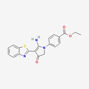 molecular formula C20H17N3O3S B7751528 ethyl 4-[5-amino-4-(1,3-benzothiazol-2-yl)-3-oxo-2H-pyrrol-1-yl]benzoate 