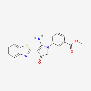 molecular formula C19H15N3O3S B7751576 methyl 3-[5-amino-4-(1,3-benzothiazol-2-yl)-3-oxo-2H-pyrrol-1-yl]benzoate 