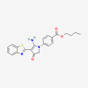 molecular formula C22H21N3O3S B7751579 butyl 4-[5-amino-4-(1,3-benzothiazol-2-yl)-3-oxo-2H-pyrrol-1-yl]benzoate 
