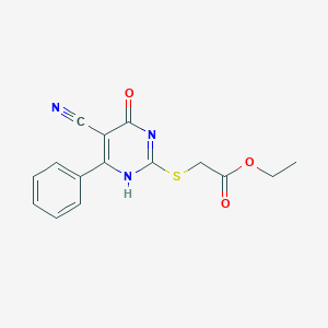 molecular formula C15H13N3O3S B7751797 ethyl 2-[(5-cyano-4-oxo-6-phenyl-1H-pyrimidin-2-yl)sulfanyl]acetate 