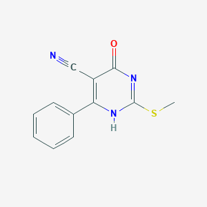 molecular formula C12H9N3OS B7752009 2-methylsulfanyl-4-oxo-6-phenyl-1H-pyrimidine-5-carbonitrile 
