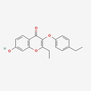 molecular formula C19H18O4 B7752173 2-Ethyl-3-(4-ethylphenoxy)-7-hydroxychromen-4-one 
