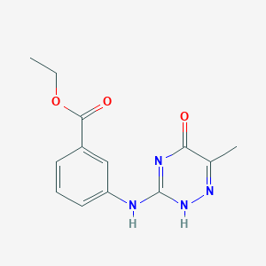 molecular formula C13H14N4O3 B7752276 ethyl 3-[(6-methyl-5-oxo-2H-1,2,4-triazin-3-yl)amino]benzoate 