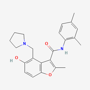 molecular formula C23H26N2O3 B7752367 N-(2,4-DIMETHYLPHENYL)-5-HYDROXY-2-METHYL-4-[(PYRROLIDIN-1-YL)METHYL]-1-BENZOFURAN-3-CARBOXAMIDE 