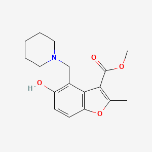 molecular formula C17H21NO4 B7752408 METHYL 5-HYDROXY-2-METHYL-4-[(PIPERIDIN-1-YL)METHYL]-1-BENZOFURAN-3-CARBOXYLATE 