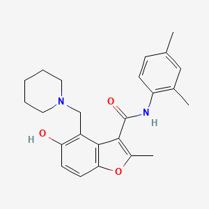 molecular formula C24H28N2O3 B7752416 N-(2,4-DIMETHYLPHENYL)-5-HYDROXY-2-METHYL-4-[(PIPERIDIN-1-YL)METHYL]-1-BENZOFURAN-3-CARBOXAMIDE 