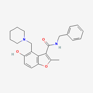 molecular formula C23H26N2O3 B7752442 N-BENZYL-5-HYDROXY-2-METHYL-4-[(PIPERIDIN-1-YL)METHYL]-1-BENZOFURAN-3-CARBOXAMIDE 