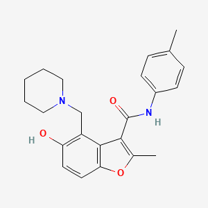 molecular formula C23H26N2O3 B7752449 5-HYDROXY-2-METHYL-N-(4-METHYLPHENYL)-4-[(PIPERIDIN-1-YL)METHYL]-1-BENZOFURAN-3-CARBOXAMIDE 