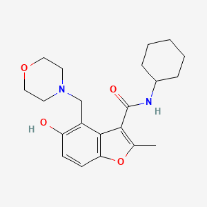 molecular formula C21H28N2O4 B7752604 N-CYCLOHEXYL-5-HYDROXY-2-METHYL-4-[(MORPHOLIN-4-YL)METHYL]-1-BENZOFURAN-3-CARBOXAMIDE 