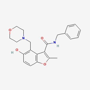 molecular formula C22H24N2O4 B7752610 N-BENZYL-5-HYDROXY-2-METHYL-4-[(MORPHOLIN-4-YL)METHYL]-1-BENZOFURAN-3-CARBOXAMIDE 