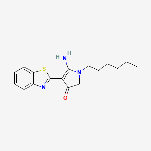 molecular formula C17H21N3OS B7752850 5-amino-4-(1,3-benzothiazol-2-yl)-1-hexyl-2H-pyrrol-3-one 