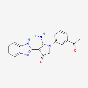 molecular formula C19H16N4O2 B7753402 1-(3-acetylphenyl)-5-amino-4-(1H-benzimidazol-2-yl)-2H-pyrrol-3-one 