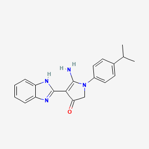 molecular formula C20H20N4O B7753453 5-amino-4-(1H-benzimidazol-2-yl)-1-(4-propan-2-ylphenyl)-2H-pyrrol-3-one 