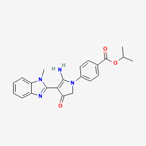 molecular formula C22H22N4O3 B7753711 propan-2-yl 4-[5-amino-4-(1-methylbenzimidazol-2-yl)-3-oxo-2H-pyrrol-1-yl]benzoate 