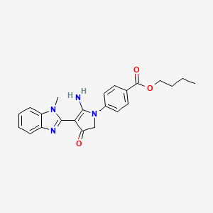 molecular formula C23H24N4O3 B7753717 butyl 4-[5-amino-4-(1-methylbenzimidazol-2-yl)-3-oxo-2H-pyrrol-1-yl]benzoate 
