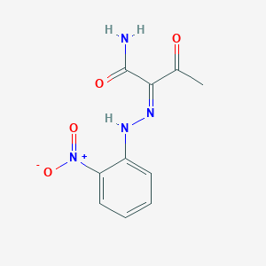 molecular formula C10H10N4O4 B7755042 (2Z)-2-[(2-nitrophenyl)hydrazinylidene]-3-oxobutanamide 