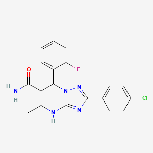 molecular formula C19H15ClFN5O B7755095 2-(4-chlorophenyl)-7-(2-fluorophenyl)-5-methyl-4H,7H-[1,2,4]triazolo[1,5-a]pyrimidine-6-carboxamide 