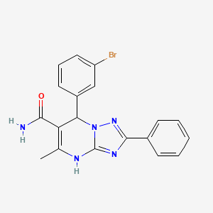molecular formula C19H16BrN5O B7755316 7-(3-BROMOPHENYL)-5-METHYL-2-PHENYL-4H,7H-[1,2,4]TRIAZOLO[1,5-A]PYRIMIDINE-6-CARBOXAMIDE 