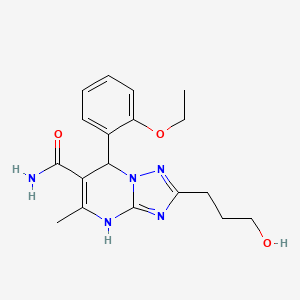 molecular formula C18H23N5O3 B7755722 7-(2-ethoxyphenyl)-2-(3-hydroxypropyl)-5-methyl-4H,7H-[1,2,4]triazolo[1,5-a]pyrimidine-6-carboxamide 