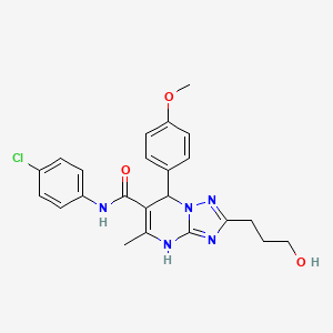 molecular formula C23H24ClN5O3 B7755893 N-(4-chlorophenyl)-2-(3-hydroxypropyl)-7-(4-methoxyphenyl)-5-methyl-4,7-dihydro-[1,2,4]triazolo[1,5-a]pyrimidine-6-carboxamide 