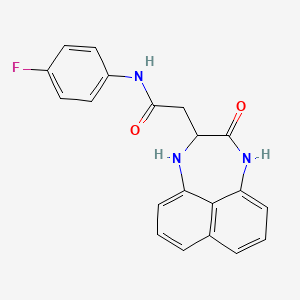 molecular formula C20H16FN3O2 B7756178 N-(4-fluorophenyl)-2-(3-oxo-1,2,3,4-tetrahydronaphtho[1,8-ef][1,4]diazepin-2-yl)acetamide 