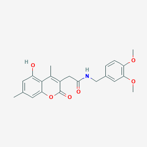 molecular formula C22H23NO6 B7756254 N-[(3,4-DIMETHOXYPHENYL)METHYL]-2-(5-HYDROXY-4,7-DIMETHYL-2-OXO-2H-CHROMEN-3-YL)ACETAMIDE 