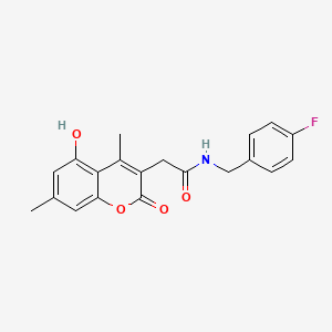 molecular formula C20H18FNO4 B7756265 N-(4-fluorobenzyl)-2-(5-hydroxy-4,7-dimethyl-2-oxo-2H-chromen-3-yl)acetamide 