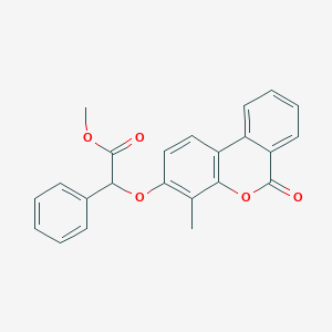 molecular formula C23H18O5 B7756791 METHYL 2-({4-METHYL-6-OXO-6H-BENZO[C]CHROMEN-3-YL}OXY)-2-PHENYLACETATE 