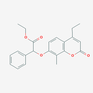 molecular formula C22H22O5 B7756945 ethyl 2-[(4-ethyl-8-methyl-2-oxo-2H-chromen-7-yl)oxy]-2-phenylacetate 
