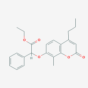 molecular formula C23H24O5 B7756950 ethyl 2-[(8-methyl-2-oxo-4-propyl-2H-chromen-7-yl)oxy]-2-phenylacetate 