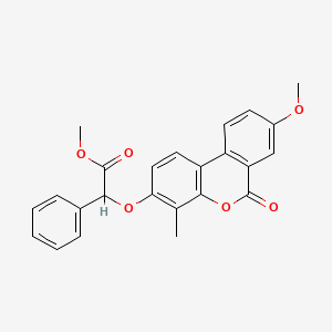 molecular formula C24H20O6 B7756956 METHYL 2-({8-METHOXY-4-METHYL-6-OXO-6H-BENZO[C]CHROMEN-3-YL}OXY)-2-PHENYLACETATE 