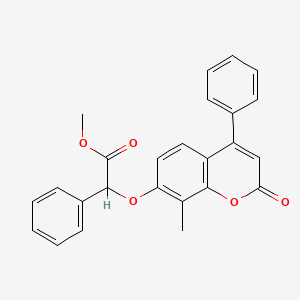 molecular formula C25H20O5 B7756957 methyl 2-[(8-methyl-2-oxo-4-phenyl-2H-chromen-7-yl)oxy]-2-phenylacetate 