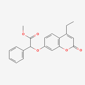 molecular formula C20H18O5 B7756969 methyl 2-[(4-ethyl-2-oxo-2H-chromen-7-yl)oxy]-2-phenylacetate 