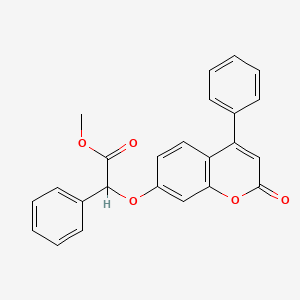 molecular formula C24H18O5 B7756978 methyl 2-[(2-oxo-4-phenyl-2H-chromen-7-yl)oxy]-2-phenylacetate 