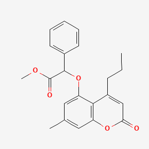 molecular formula C22H22O5 B7756985 methyl 2-[(7-methyl-2-oxo-4-propyl-2H-chromen-5-yl)oxy]-2-phenylacetate 